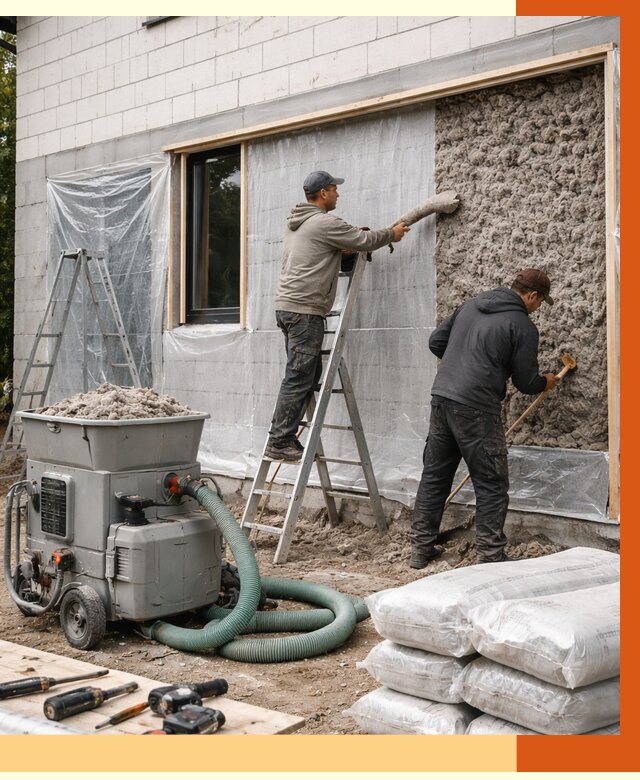 Утепление дома из газобетона эковатой в Нижнем Новгороде от 4689 руб./м2 | ТепломастерНнн